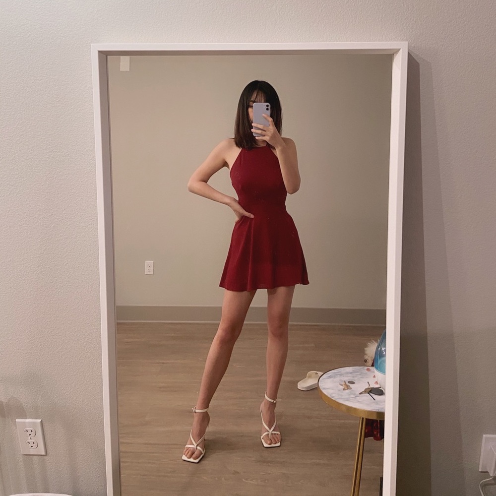 About Us Burgundy Dress